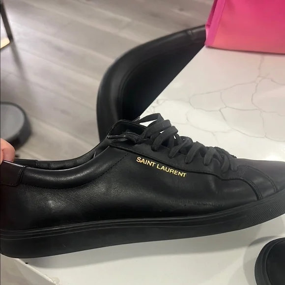 Saint Laurent Men's Black Leather Sneakers
